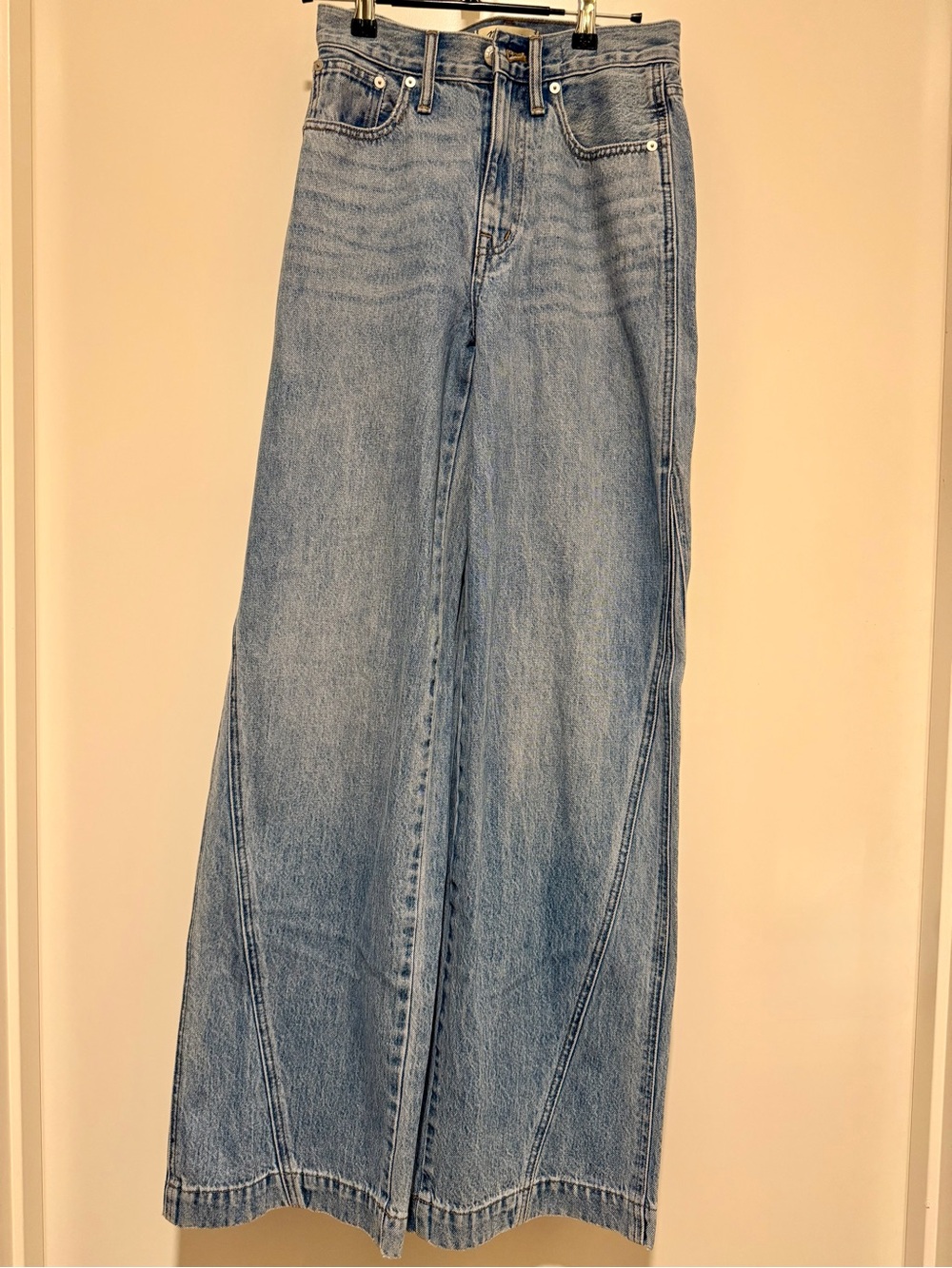 NWT Madewell Superwide-Leg Jeans Parson Wash Inset Edition Size 23